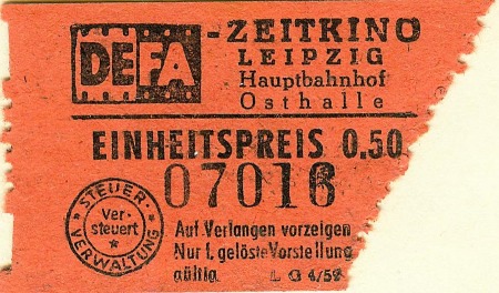 Frühere Eintrittskarte ZEITKINO