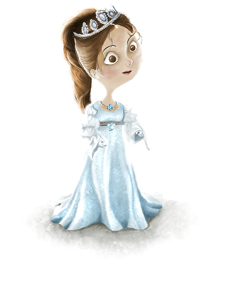 Aschenbrödel im Ballkleid als Animationsfigur.